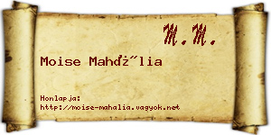 Moise Mahália névjegykártya